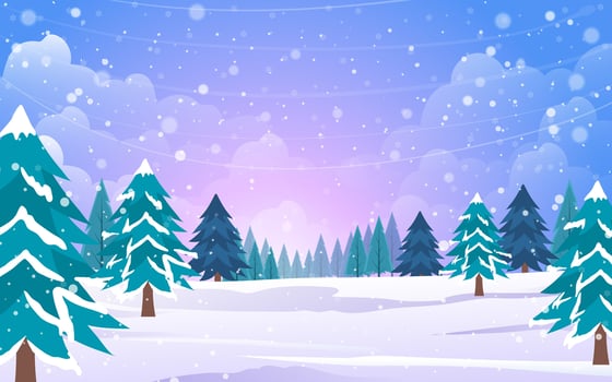 Flat winter outdoor scenery landscape vector