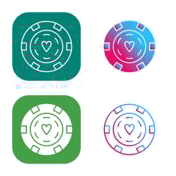 Unique Poker Chips Vector Icon