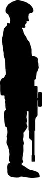Respect silhouette vector illustration. Military respect graphic resources for icon, symbol, or sign. Respect soldier silhouette for military, army, security, war or defense