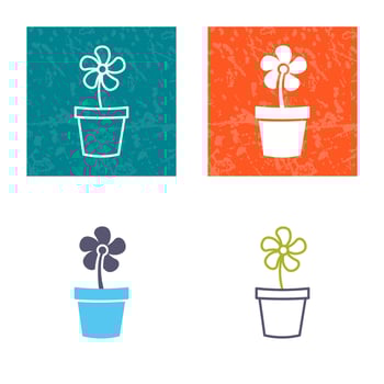Flower Pot Vector Icon