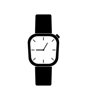 Clock icon in flat style, Business watch. Vector design element