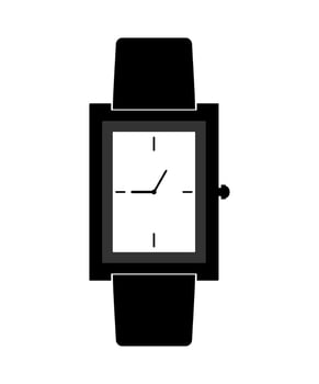 Clock icon in flat style, Business watch. Vector design element