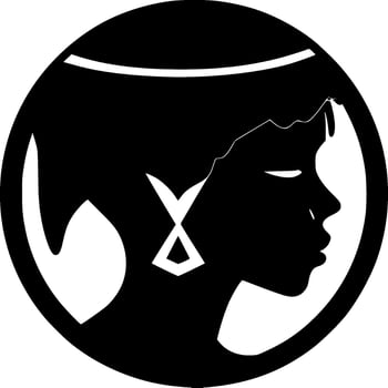 African - Black and White Isolated Icon - Vector illustration