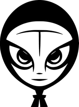 Alien - Black and White Isolated Icon - Vector illustration