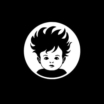 Baby, Black and White Vector illustration