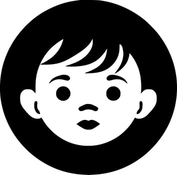 Baby, Black and White Vector illustration