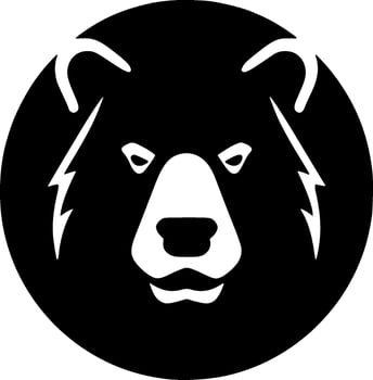 Bear, Black and White Vector illustration