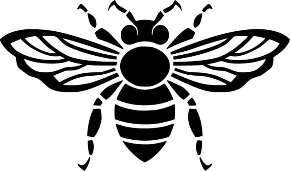 Bee, Black and White Vector illustration