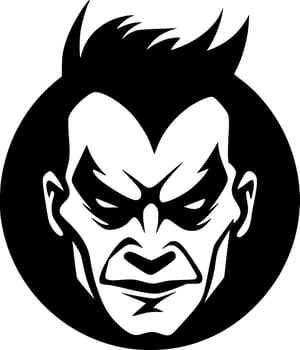 Clown, Black and White Vector illustration