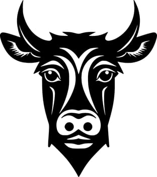 Cow, Black and White Vector illustration