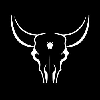 Cow Skull, Minimalist and Simple Silhouette - Vector illustration
