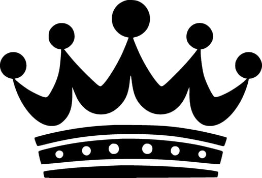 Crown - Black and White Isolated Icon - Vector illustration