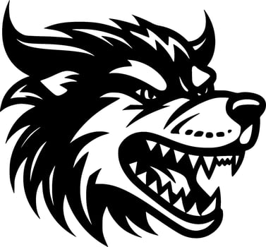 Dog, Black and White Vector illustration