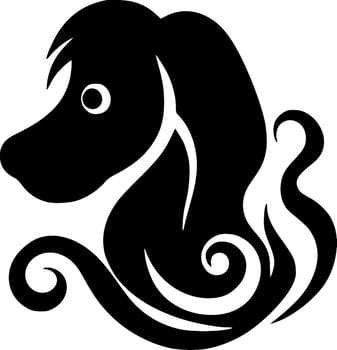 Dog, Minimalist and Simple Silhouette - Vector illustration