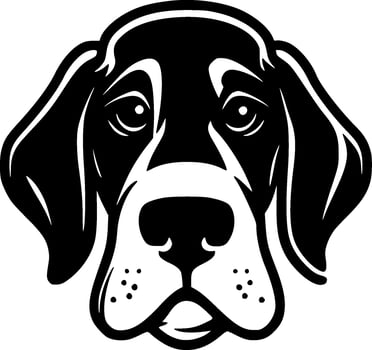 Dog, Black and White Vector illustration