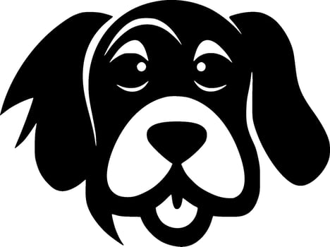 Dog, Black and White Vector illustration