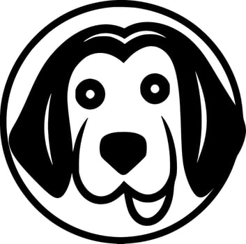 Dog, Black and White Vector illustration