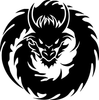 Dragon - Minimalist and Flat Logo - Vector illustration