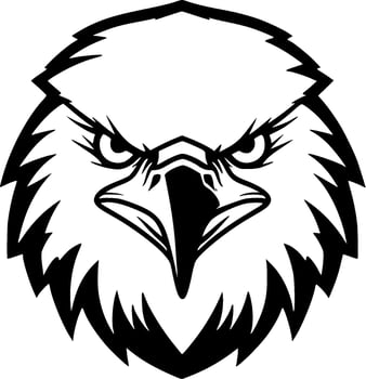 Eagle, Black and White Vector illustration