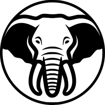Elephant - Minimalist and Flat Logo - Vector illustration