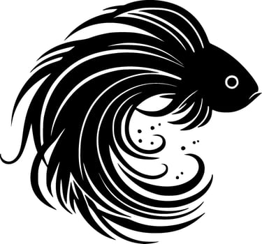 Fish - Black and White Isolated Icon - Vector illustration