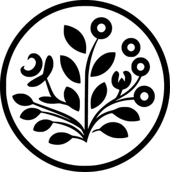 Floral, Black and White Vector illustration