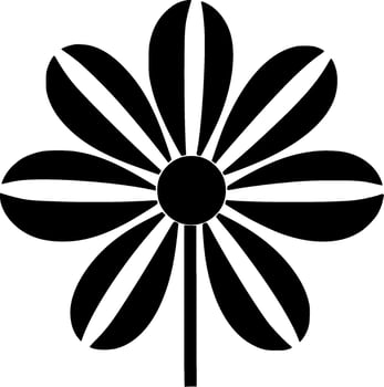Flower - Black and White Isolated Icon - Vector illustration