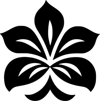 Flower, Black and White Vector illustration