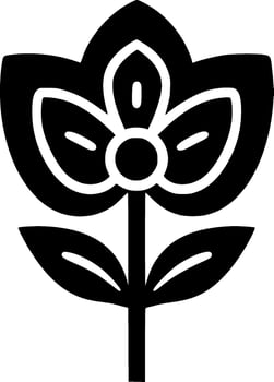 Flower - Black and White Isolated Icon - Vector illustration