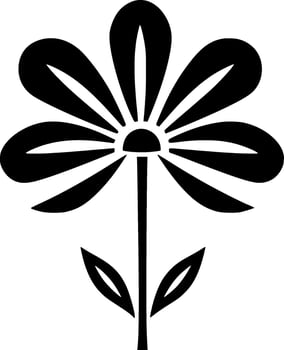 Flower, Black and White Vector illustration