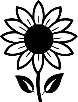 Flower, Black and White Vector illustration