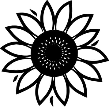 Flower, Black and White Vector illustration