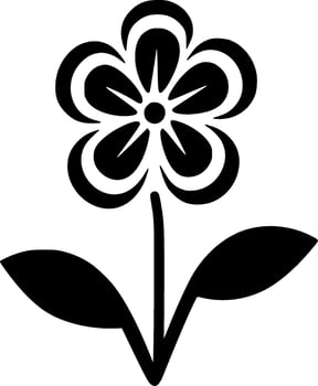 Flower, Black and White Vector illustration