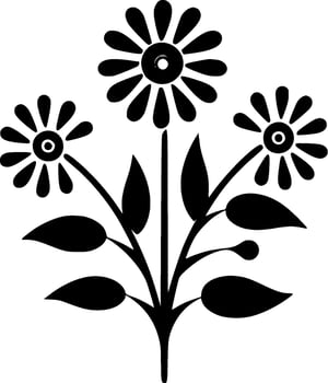 Flowers, Minimalist and Simple Silhouette - Vector illustration