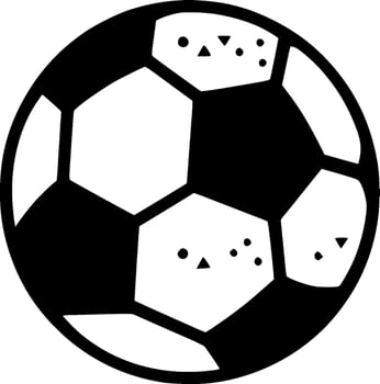 Football, Black and White Vector illustration