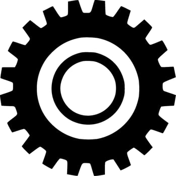 Gear - Black and White Isolated Icon - Vector illustration