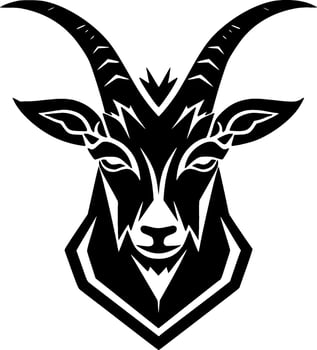 Goat, Black and White Vector illustration