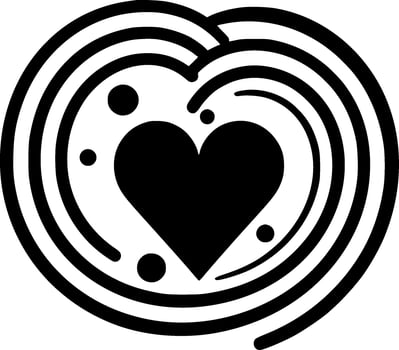 Heart, Black and White Vector illustration