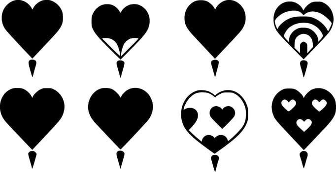 Hearts, Minimalist and Simple Silhouette - Vector illustration