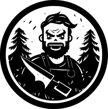 Horror, Black and White Vector illustration