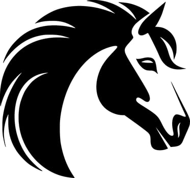 Horse - Black and White Isolated Icon - Vector illustration