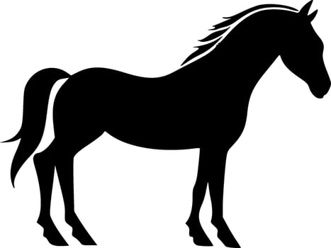 Horse, Black and White Vector illustration