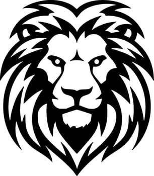 Lion - Black and White Isolated Icon - Vector illustration