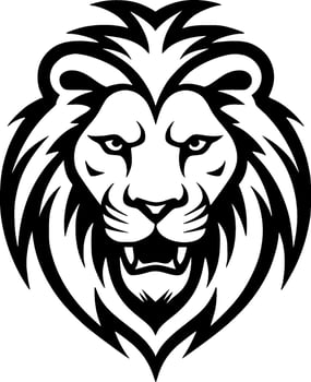 Lion - Black and White Isolated Icon - Vector illustration