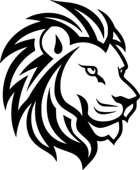Lion - Black and White Isolated Icon - Vector illustration