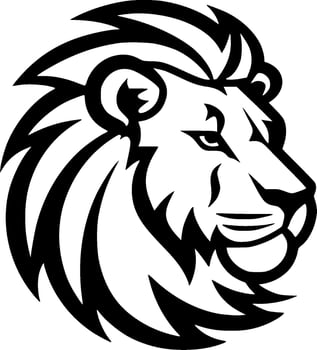Lion - Black and White Isolated Icon - Vector illustration