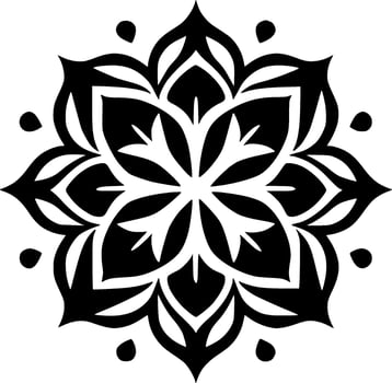 Mandala, Black and White Vector illustration