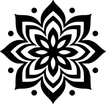 Mandala - Black and White Isolated Icon - Vector illustration