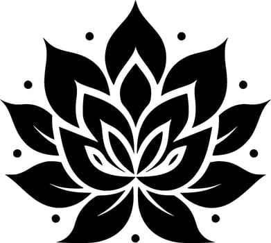 Mandala, Black and White Vector illustration