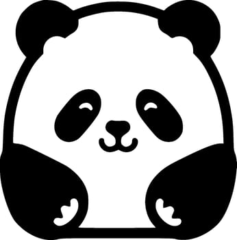 Panda, Black and White Vector illustration